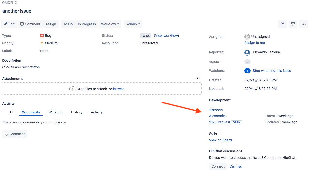 GitLab merge requests in Jira Development Panel