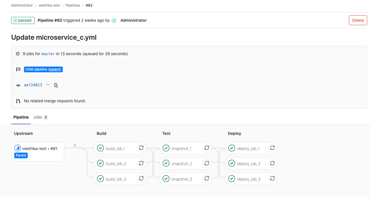 Improved navigation between parent and child pipelines