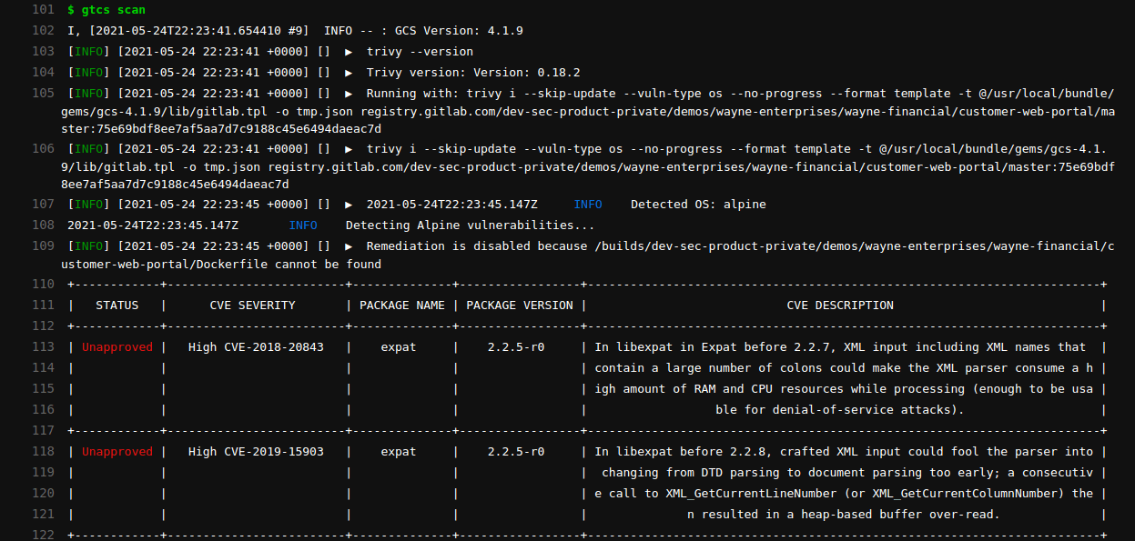 Container Scanning Integration with Trivy