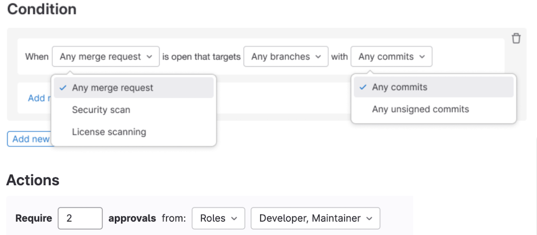 Allow users to enforce MR approvals as a compliance policy