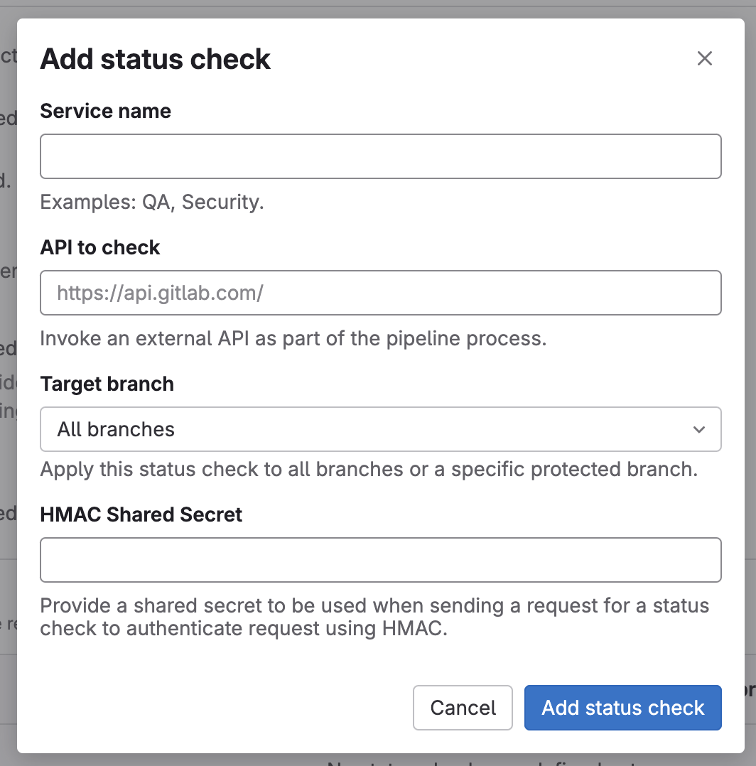 Add authentication to merge request external status checks